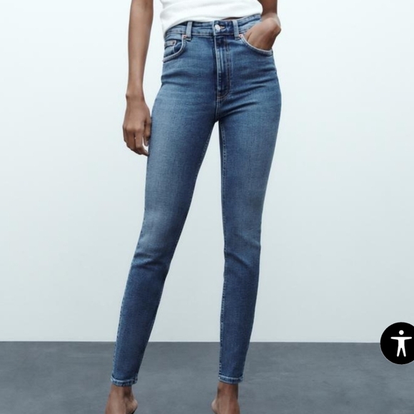 Zara high rise skinny jeans Collection Denim Sz 4 - Picture 1 of 15